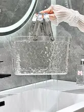 持ち手付きバスケット【浴室用・水切り機能付き・洗面用具収納】