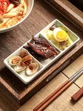 高級感ある一人用陶器製食器セット【大皿・仕切り皿・サラダボウル・麺用ボウル】（セットアップ対応）