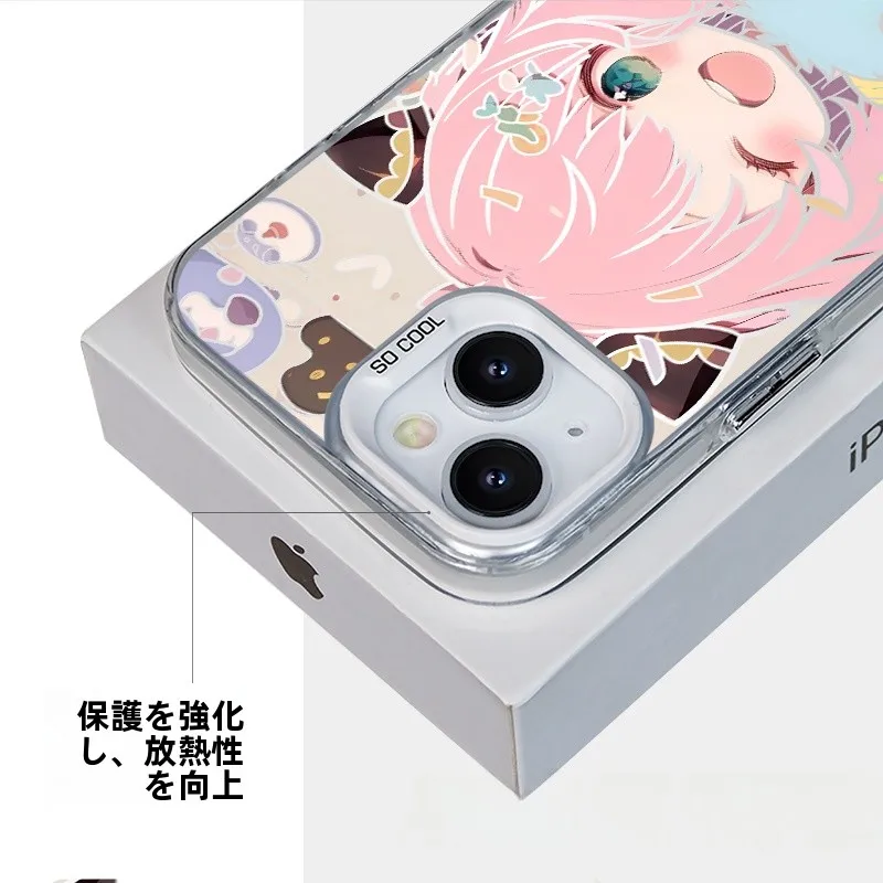 アニメ風スマートフォンケース：赤い可愛いアーニャデザインの保護とスタイル