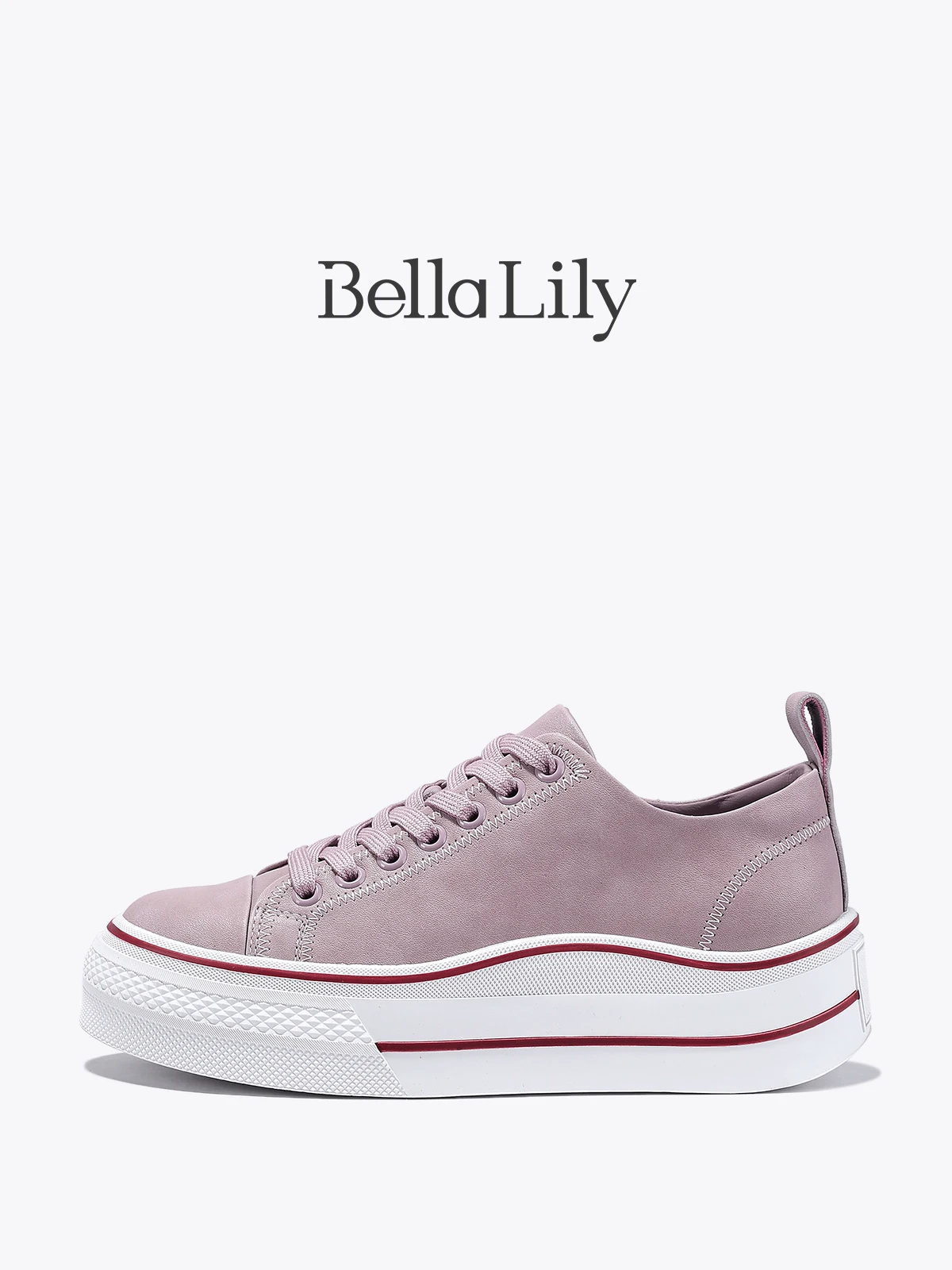レースアップフラットシューズ：Bella Lilyのパステルカラー厚底スニーカーが提供する実用性と履き心地