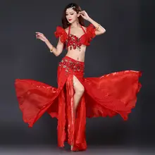 ベリーダンス衣装【ブラトップ・ウエストベルト・ロングスカート・舞台用】（セットアップ対応）