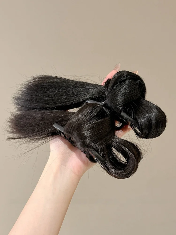 新中式低めお団子ヘアクリップ：ロングヘアまとめ髪に不器用な人でも簡単かつ崩れにくいアレンジを実現