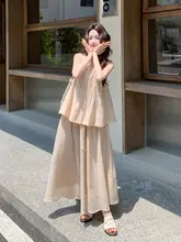 ノースリーブ トップス スカート 2点セット レディース アプリコットベージュ ギャザー きれいめ 上品 夏