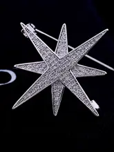 豪華な大きめクロス星型ブローチ【男女兼用・スーツやコート用・気質装飾】