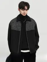 千鳥格子デザインの毛羽付外套【メンズ・ショート丈・秋冬用・厚手】（セットアップ対応）