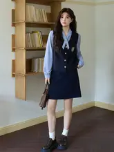 英倫学院風 デザインシャツ【大きいサイズ・春用・クールな雰囲気】（セットアップ対応）