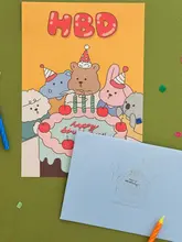 かわいいカートンデザインのフルカラーレターセット【インス風・手紙と封筒付き】