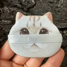可愛い大口猫デザインの気泡ファンデーションパフ【乾湿両用・粉を吸わない・使いやすい】