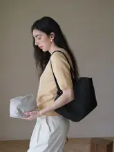 PANLULUPAN 本革レトロバケツトートバッグ【肩掛け・大容量・レディース】