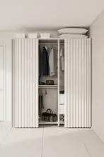 オープンシェルフ用カーテン【穴あけ不要・折りたたみ・防塵・スライド式】