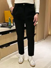 クラシックな英国風チョルデンストレートパンツ【秋冬用・高級感・無地デザイン・スリムフィット】