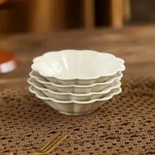 草木灰釉の陶器製調味皿【小型フルーツプレート・ディップ用】