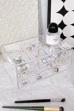アクリル製 多段式ジュエリーボックス【イヤリング・ピアス・小物収納・家庭用・仕切り付き】