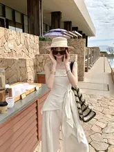 チーズデザインの天使の翼キャミソールとロングパンツ【春夏向け・高級感・ファッション】（セットアップ対応）