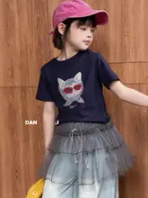 可愛いデザインの子供用半袖Tシャツ【キャラクター柄・ゆったりシルエット・夏用】