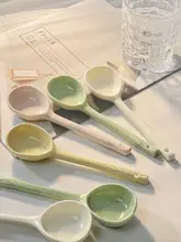 高級感のある陶器のスプーン【和風・ロングハンドル・家庭用・デザート用】