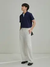 夏用カジュアルポロシャツ【襟付き・コントラストカラー・パートスタイル】（セットアップ対応）