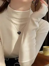 極上の柔らかさ！長袖ハイネックニットTシャツ【レディース・春秋冬用・ベーシックデザイン】