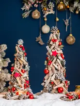 木製クリスマスリースキャンドルホルダー【ディスプレイ用・ウィンドウ装飾・家庭用】