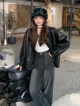 レトロPUレザーコート【春秋用・女性・スタイリッシュ・乗り物用】