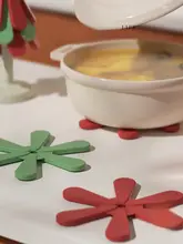 クリスマスツリー耐熱テーブルマット【家庭用・コースター】