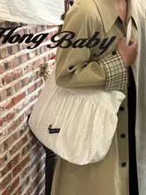 トートバッグ レディース 帆布 水玉 ギャザー リボン 大容量 ショルダーバッグ 通勤 ルーズ インスタ映え 韓流