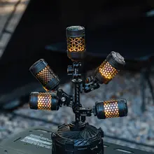 キャンプ用ライトスタンド 充電式 テント照明 高輝度LED アームクリップ 拡張可能 アウトドア テーブル用 雰囲気作り