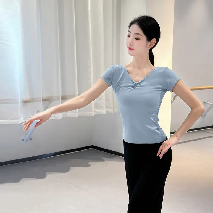 ダンスウェア【短袖・中国舞・古典舞・現代舞用・練習着】（セットアップ対応）