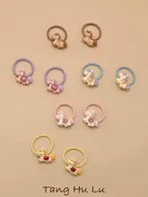 赤い馬デザインのヘアゴム【子供用・傷まない素材・新年用】