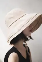 女性用 薄手の大きなつばの漁師帽【UVカット・折りたたみ可能・夏用】