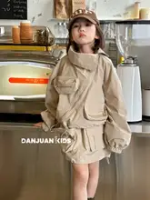 春季新作 女の子用ファッショントップスとミニスカート【立体ポケット付・子供用】（セットアップ対応）