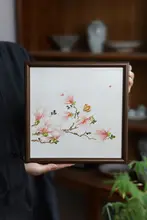 景德鎮 手描き陶磁器パネルアート【新中式・茶道用・掛け画】