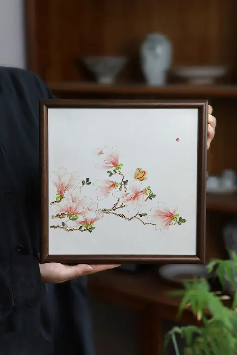 景德鎮 手描き陶磁器パネルアート【新中式・茶道用・掛け画】