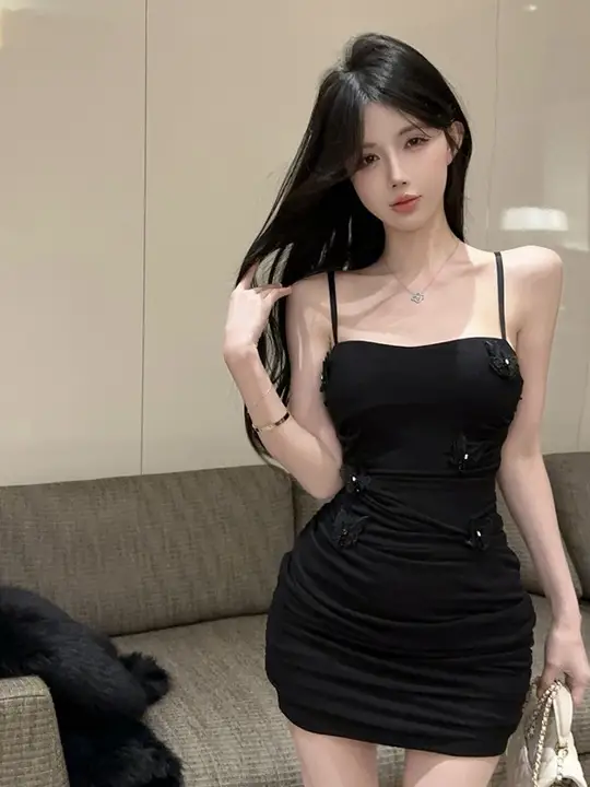 セクシーなメッシュマキシキャミワンピース【タイトフィット・ドレープデザイン】（セットアップ対応）