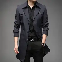 ビジネスカジュアルトレンチコート【中長丈・フラップカラー・コットン混】