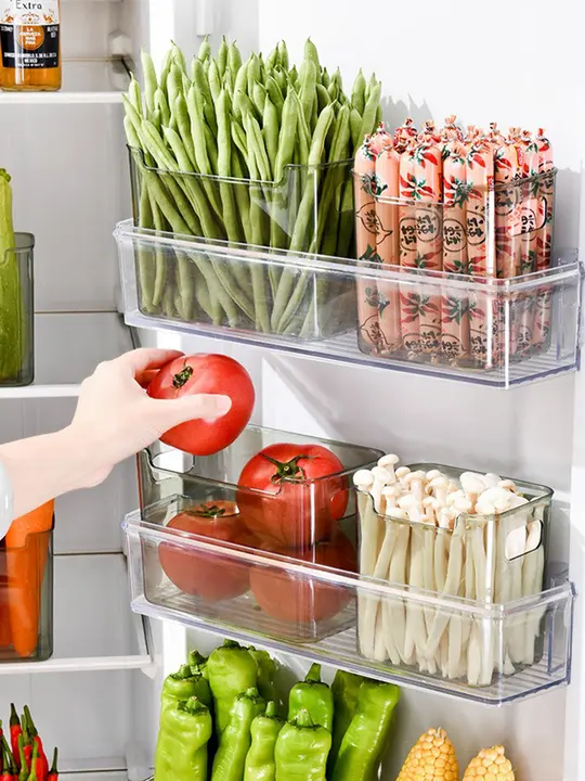 透明食品用収納ボックス【野菜と果物用・冷蔵庫サイドドアに適した整理アイテム】