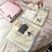 かわいい旅行用収納バッグ【学生向け・大容量・仕切り付き・ハンギングタイプ・折りたたみ】
