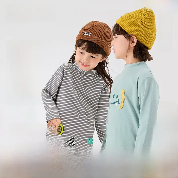 2点セット 長袖Tシャツ キッズ ボーイズ ガールズ ハーフタートルネック インナー 秋冬