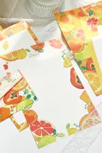 フルーツデザインの高級ロマンティックレターセット【封筒・便箋・しおり・封シール・告白用】（セットアップ対応）