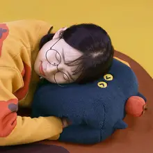 可愛い猫頭デザインの暖手枕【毛羽立ち感・冬季用・午後の昼寝に最適】
