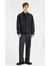 深灰色の高級感あるスーツパンツ【秋冬用・免縫製・通勤・カジュアル】