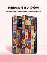 パズルくま柄フリップカバー【HUAWEI Mate X6対応・マグネット式・全包カバー】