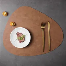 牛皮風ダブルフェイスレザーテーブルマット【防水・防油・洋食用・コースター兼用】