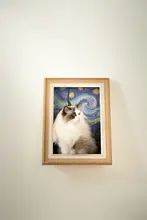 名画デザインの猫ハウス【モナリザ・麻製・猫爪研ぎ付き】