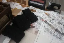 高品質ポリエステルレース飾り生地【DIY用・袖口や襟元に最適・衣服やスカートの装飾】