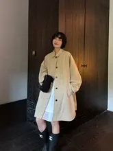春秋用 レディース中長丈トレン  チコート【フィット・カジュアルデザイン】