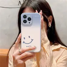 グラデーションブルーフラワー携帯電話ケース【ソフトシリコン・全身保護・適用機種】