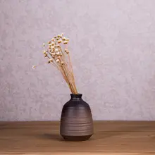 粗陶製 ハンドメイドデザイン フラワーベース【和風・デスクトップ用・復古スタイル】