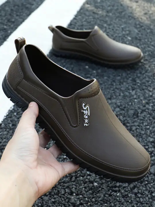 冬用 メンズ低筒レインシューズ【防滑・防水・耐磨耗・作業用】