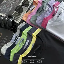 半袖Tシャツ レディース コットン100% クルーネック ルーズ 無地 ウォッシュ加工 夏